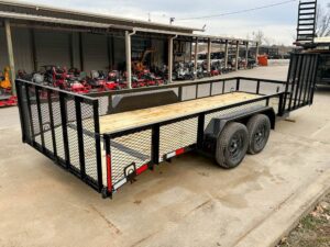 7×20 Powder Coated Utility Trailer with Side Gate and 18″ Mesh (2) 3,500lb Axles - Image 6