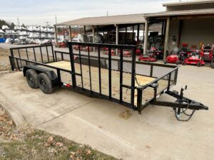 7×20 Powder Coated Utility Trailer with Side Gate and 18″ Mesh (2) 3,500lb Axles - Image 8