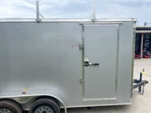 7×14 Enclosed V-Nose Trailer Silver with Ladder Racks (2) 3,500lb Axles Storage - Image 6