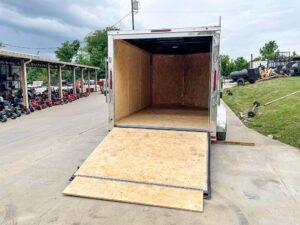 7×14 Enclosed V-Nose Trailer Silver with Ladder Racks (2) 3,500lb Axles Storage - Image 13