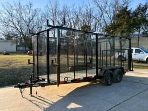 6.4×16 Straight Deck Utility Trailer 6ft Mesh Sides Ladder Racks (2) 3,500lb Axles - Image 3