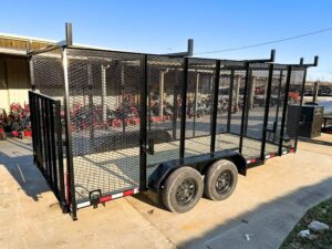 6.4×16 Straight Deck Utility Trailer 6ft Mesh Sides Ladder Racks (2) 3,500lb Axles - Image 6