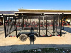 6.4×16 Straight Deck Utility Trailer 6ft Mesh Sides Ladder Racks (2) 3,500lb Axles - Image 7
