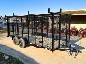 6.4×16 Straight Deck Utility Trailer 6ft Mesh Sides Ladder Racks (2) 3,500lb Axles