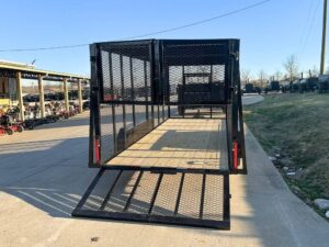 6.4×16 Straight Deck Utility Trailer 6ft Mesh Sides Roof (2) 3,500lb Axles - Image 4