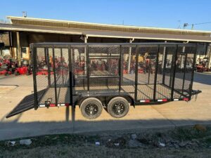 6.4×16 Straight Deck Utility Trailer 6ft Mesh Sides Roof (2) 3,500lb Axles - Image 6