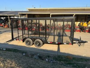 6.4×16 Straight Deck Utility Trailer 6ft Mesh Sides Roof (2) 3,500lb Axles - Image 7