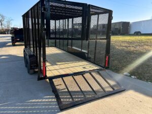 6.4×16 Straight Deck Utility Trailer 6ft Mesh Sides Roof (2) 3,500lb Axles - Image 13