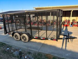 6.4×16 Straight Deck Utility Trailer 6ft Mesh Sides Roof (2) 3,500lb Axles - Image 19