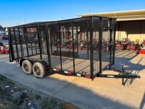 6.4×16 Straight Deck Utility Trailer 6ft Mesh Sides Roof (2) 3,500lb Axles - Image 20
