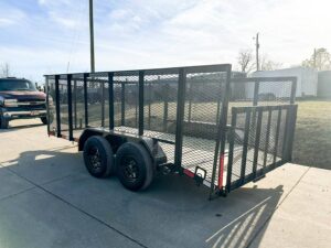 7×14 Powder Coated Dovetail Utility Trailer 4ft Mesh Sides (2) 3,500lb Axles - Image 5