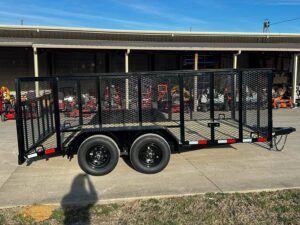 7×14 Powder Coated Dovetail Utility Trailer 4ft Mesh Sides (2) 3,500lb Axles - Image 8