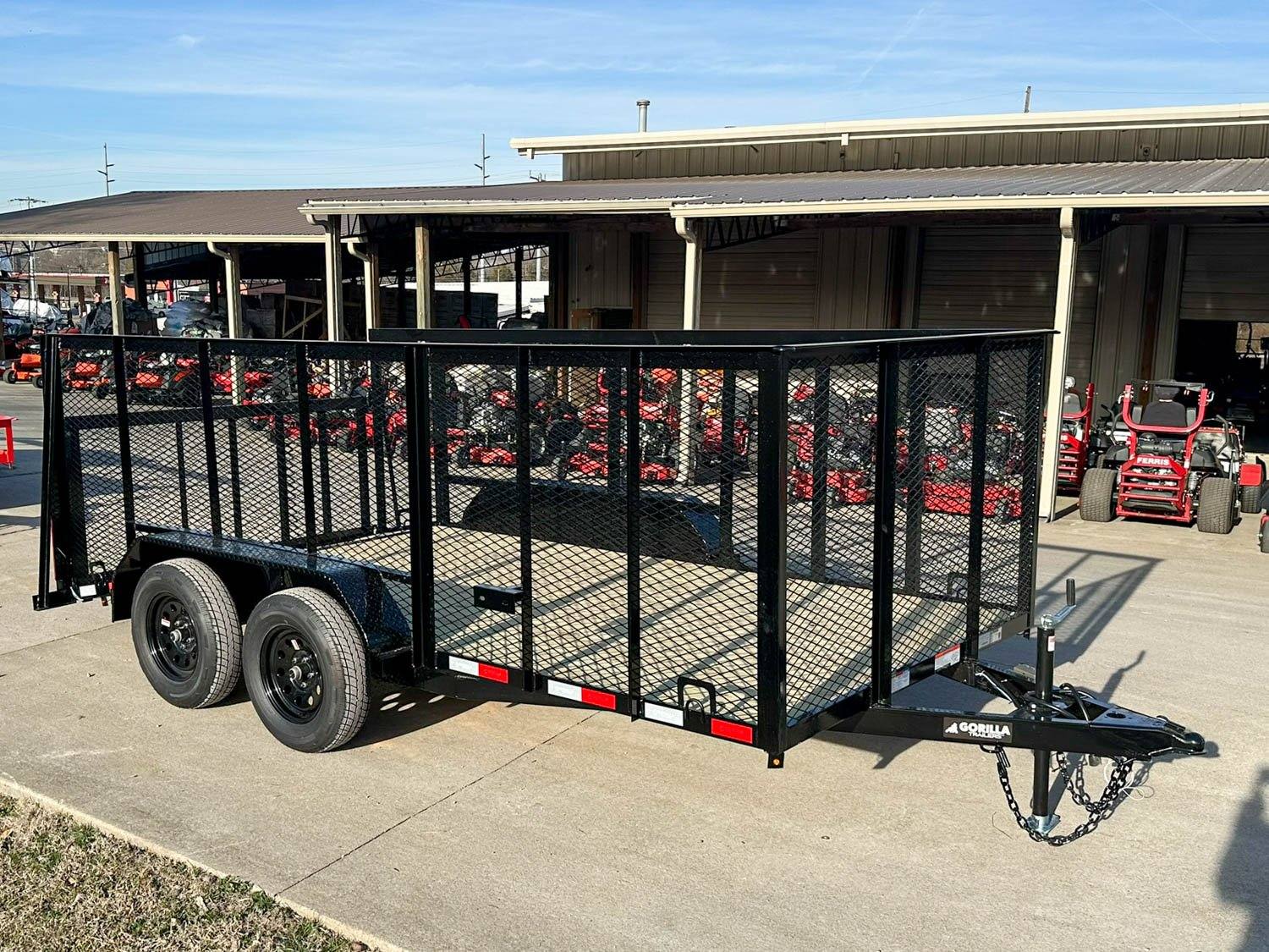 7×14 Powder Coated Dovetail Utility Trailer 4ft Mesh Sides (2) 3,500lb Axles 7×14 Powder Coated Dovetail Utility Trailer 4ft Mesh Sides (2) 3,500lb Axles - Image 1