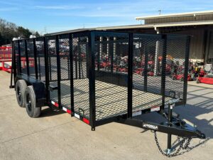7×14 Powder Coated Dovetail Utility Trailer 4ft Mesh Sides (2) 3,500lb Axles - Image 10