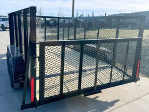 7×14 Powder Coated Dovetail Utility Trailer 4ft Mesh Sides (2) 3,500lb Axles - Image 17