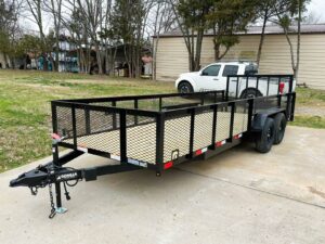 6.4×20 2ft Mesh Sides Utility Trailer Dovetail (2) 3500lb Axle