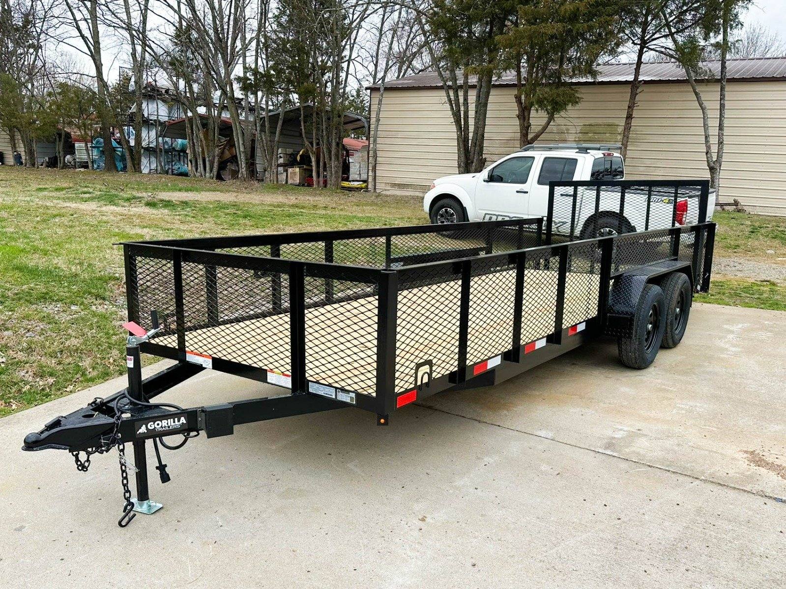 6.4×20 2ft Mesh Sides Utility Trailer Dovetail (2) 3500lb Axle 6.4×20 2ft Mesh Sides Utility Trailer Dovetail (2) 3500lb Axle - Image 1