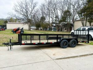 6.4×20 2ft Mesh Sides Utility Trailer Dovetail (2) 3500lb Axle - Image 3