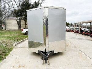 7×16 Silver V-Nose Enclosed Trailer (2) 3,500lb Axles 7ft Interior - Image 2