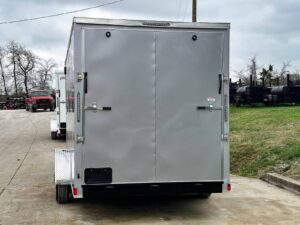 7×16 Silver V-Nose Enclosed Trailer (2) 3,500lb Axles 7ft Interior - Image 5