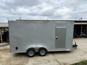 7×16 Silver V-Nose Enclosed Trailer (2) 3,500lb Axles 7ft Interior - Image 7