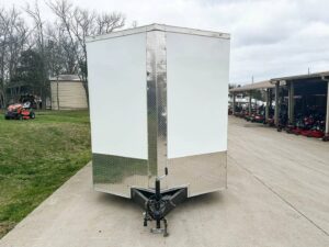 7×16 White V-Nose Enclosed Trailer Lawn Mower Cargo Trailer Storage - Image 5
