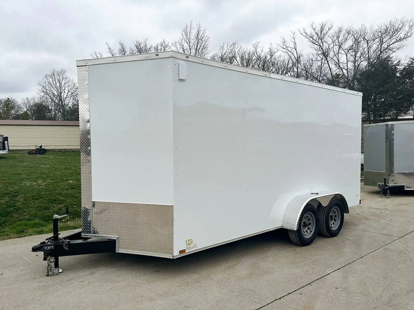 7×16 White V-Nose Enclosed Trailer (2) 3,500lb Axles 7ft Interior 7K GVWR 7×16 White V-Nose Enclosed Trailer (2) 3,500lb Axles 7ft Interior 7K GVWR - Image 1