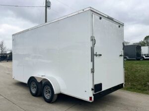 7×16 White V-Nose Enclosed Trailer Lawn Mower Cargo Trailer Storage - Image 4