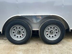7×16 Silver V-Nose Enclosed Trailer (2) 3,500lb Axles 7ft Interior - Image 14