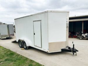 7×16 White V-Nose Enclosed Trailer (2) 3,500lb Axles 7ft Interior 7K GVWR - Image 14