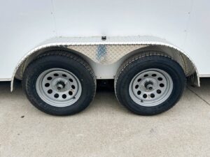 7×16 White V-Nose Enclosed Trailer (2) 3,500lb Axles 7ft Interior 7K GVWR - Image 16
