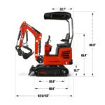 MechMaxx Mini Compact Excavator with HONDA GX390 Engine, 65.7″ Max Digging Depth, 2280 lb Operating Weight, Model MEC10 - Image 4