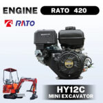Mini Excavator – Hydraulic Thumb Clamp, 13.5HP Rato Engine Gas Powered | HUAYEE HY12C - Image 3