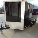 Enclosed Trailer 8.5’x12′ Black – V-Nose Equipment Hauler Storage