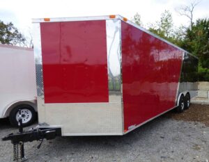 Enclosed Trailer 8.5’x24′ Red & Black Equipment Hauler Storage - Image 2