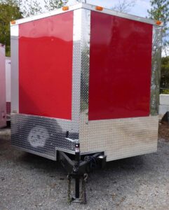Enclosed Trailer 8.5’x24′ Red & Black Equipment Hauler Storage