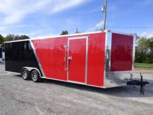 Enclosed Trailer 8.5’x24′ Red & Black Equipment Hauler Storage - Image 4
