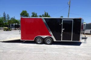 Enclosed Trailer 8.5 x 18′ Red & Black – Car Hauler Storage - Image 3