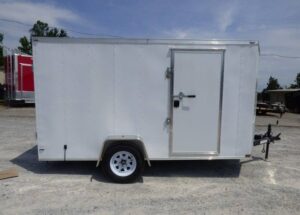 Enclosed Trailer 7’x12′ V-Nose with Barn Doors Storage 3500 lb Axle - Image 6