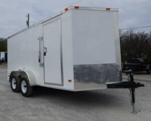 Enclosed Trailer 7’x14′ White – V-Nose Lawn Mower Cargo Trailer Storage - Image 5