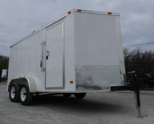 Enclosed Trailer 7’x14′ White – V-Nose Lawn Mower Cargo Trailer Storage - Image 4