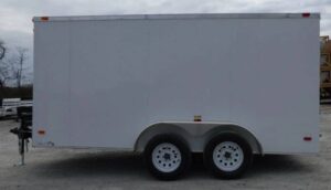 Enclosed Trailer 7’x14′ White – V-Nose Lawn Mower Cargo Trailer Storage - Image 3