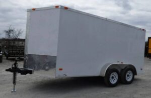 Enclosed Trailer 7’x14′ White – V-Nose Lawn Mower Cargo Trailer Storage - Image 2