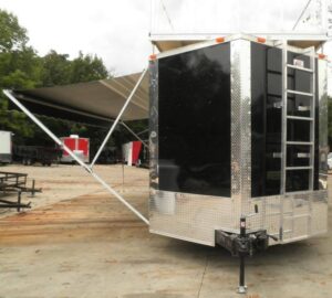 Enclosed Trailer 8.5’x28′ Black – Extended Roof Observation Deck Storage - Image 7