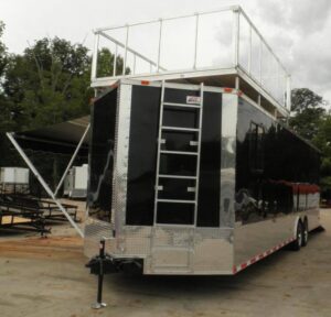 Enclosed Trailer 8.5’x28′ Black – Extended Roof Observation Deck Storage - Image 5