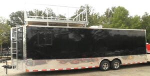 Enclosed Trailer 8.5’x28′ Black – Extended Roof Observation Deck Storage - Image 6
