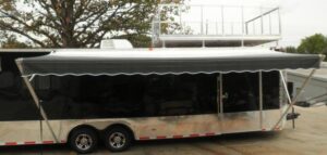 Enclosed Trailer 8.5’x28′ Black – Extended Roof Observation Deck Storage - Image 2
