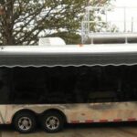 Enclosed Trailer 8.5’x28′ Black – Extended Roof Observation Deck Storage