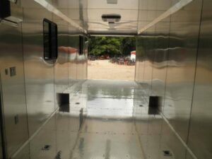Enclosed Trailer 8.5’x28′ Black – Extended Roof Observation Deck Storage - Image 20