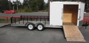 Enclosed Utility Hybrid Trailer 7’x20′ – Lawn Mower Equipment Hauler Storage - Image 3
